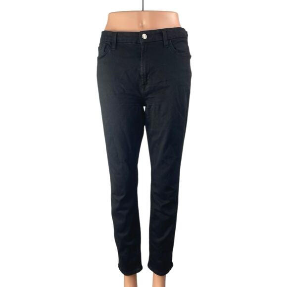 Jen7 7 For All Mankind Black High Waisted Slim Skinny Y2k Denim Jeans Size 10 - Picture 1 of 6